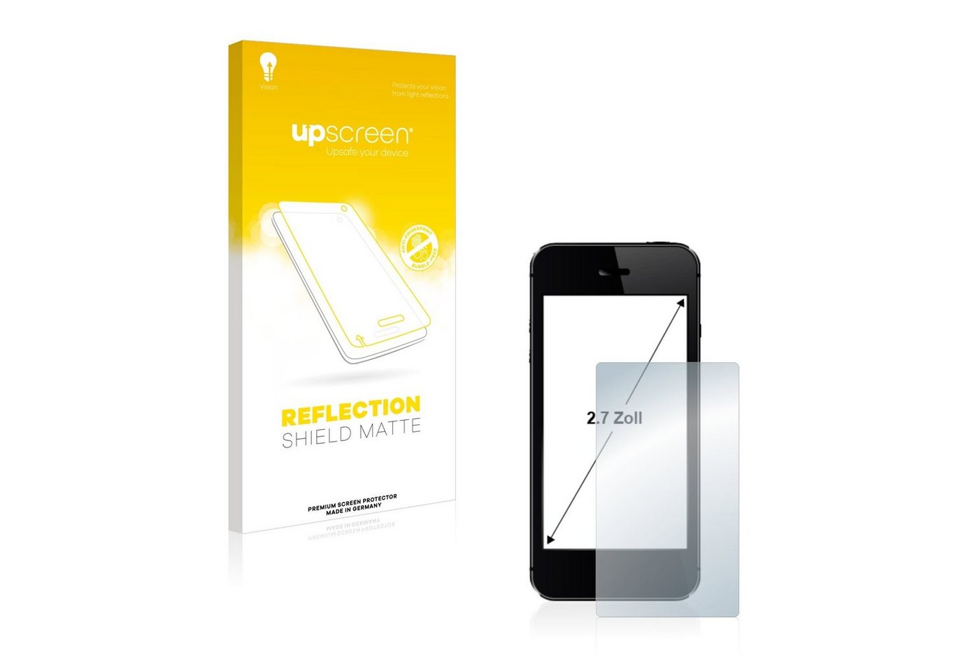 upscreen Displayschutzfolie Schutzfolie für 6.9 cm (2.7 Zoll) [58 x 33 mm], Displayschutz Schutz Folie Matt Entspiegelungsfolie von upscreen