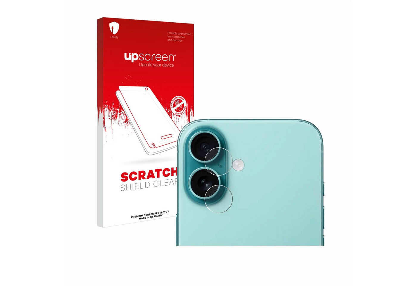 upscreen Displayschutzfolie Schutzfolie für Apple iPhone 16 (NUR Kameraschutz), Displayschutz Schutz Folie Klar Transparent von upscreen