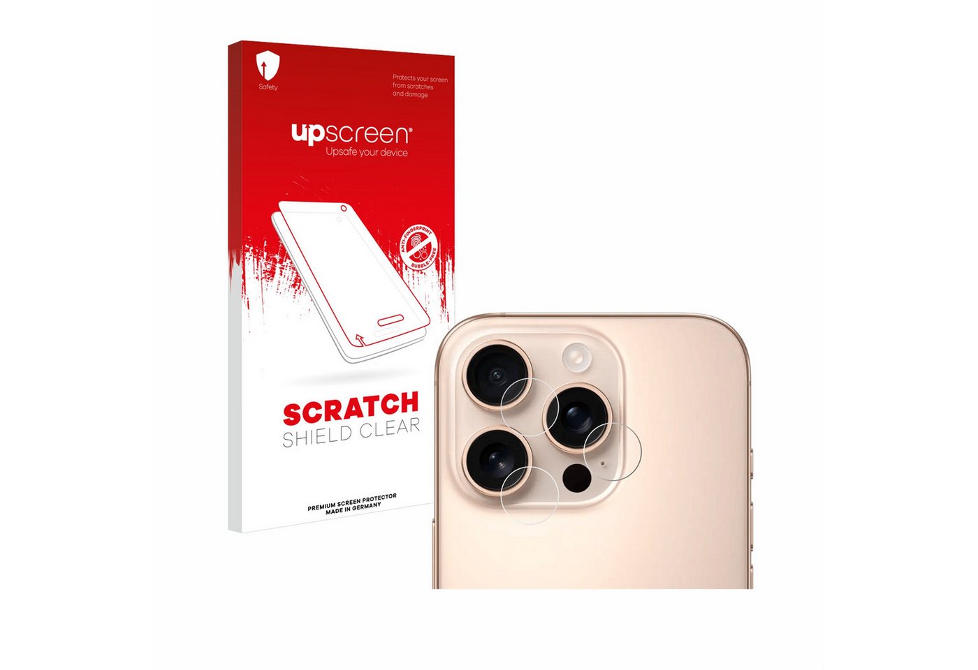 upscreen Displayschutzfolie Schutzfolie für Apple iPhone 16 Pro (NUR Kameraschutz), Displayschutz Schutz Folie Klar Transparent von upscreen