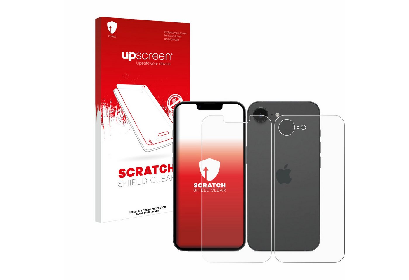 upscreen Displayschutzfolie Schutzfolie für Apple iPhone 16e (Display+Rückseite), Displayschutz Schutz Folie Klar Transparent von upscreen