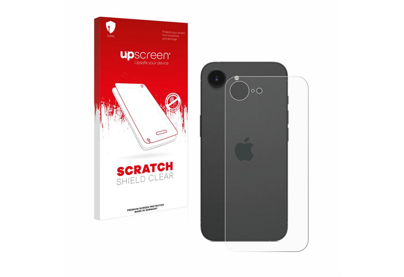 upscreen Displayschutzfolie Schutzfolie für Apple iPhone 16e (Rückseite), Displayschutz Schutz Folie Klar Transparent von upscreen