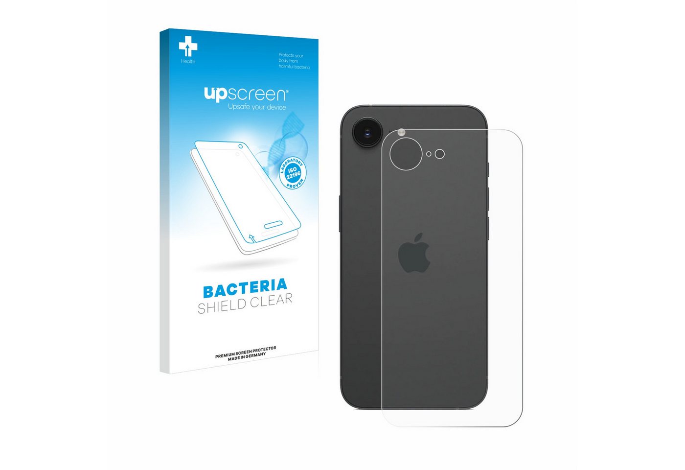 upscreen Displayschutzfolie Schutzfolie für Apple iPhone 16e (Rückseite), Displayschutz Schutz Folie Klar antibakteriell von upscreen