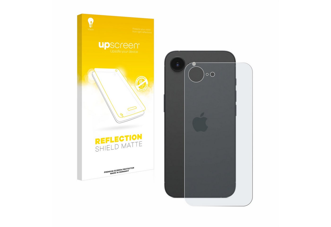 upscreen Displayschutzfolie Schutzfolie für Apple iPhone 16e (Rückseite), Displayschutz Schutz Folie Matt Entspiegelungsfolie von upscreen