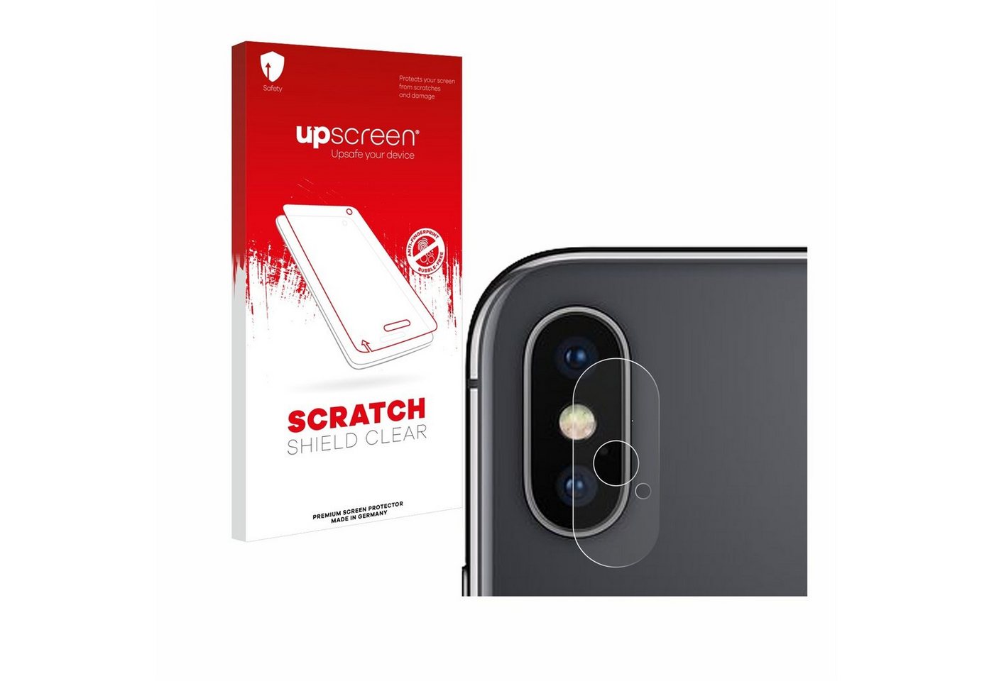 upscreen Displayschutzfolie Schutzfolie für Apple iPhone X (NUR Kameraschutz), Displayschutz Schutz Folie Klar Transparent von upscreen