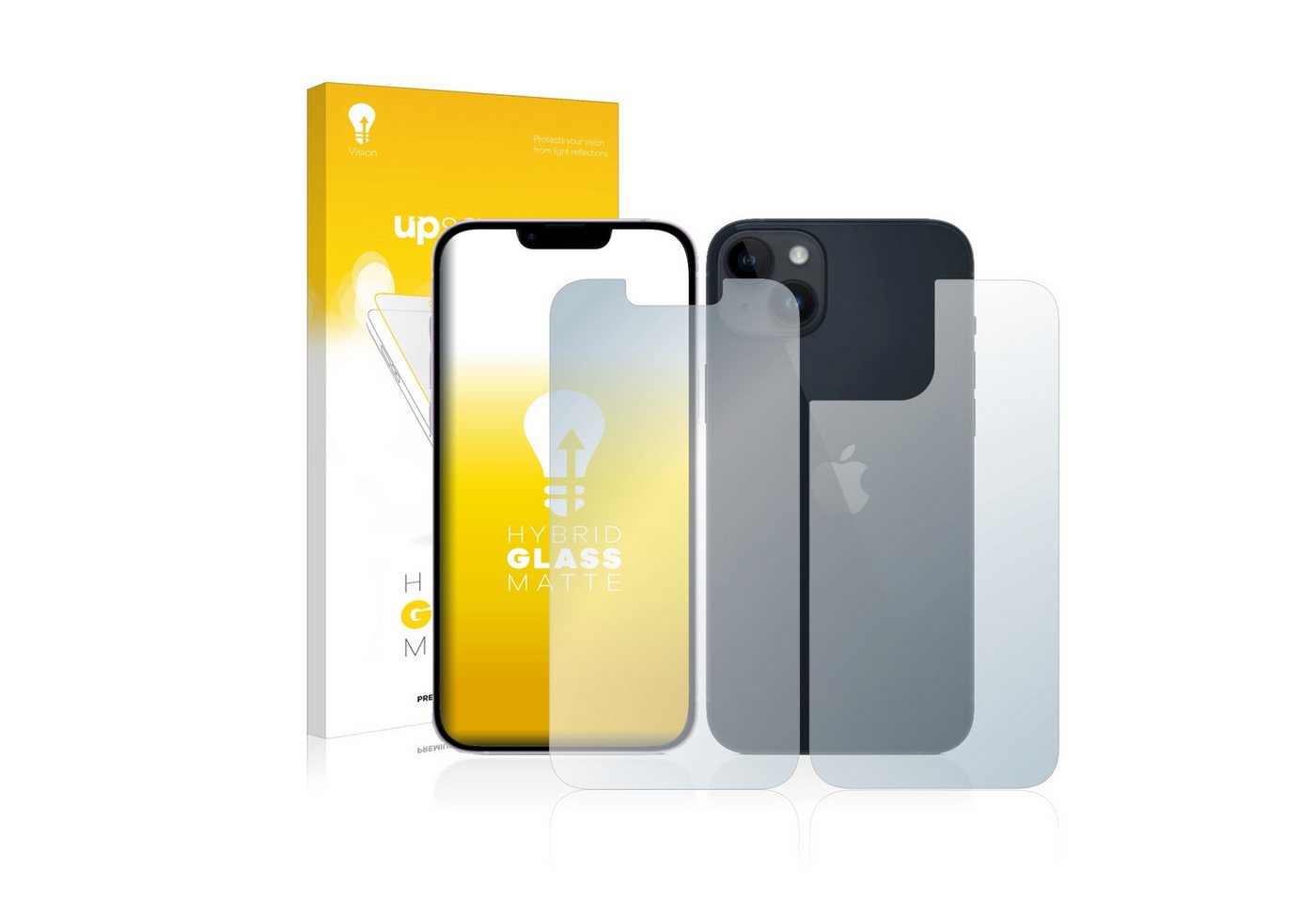 upscreen Displayschutzglas Schutzglas für Apple iPhone 14 (Display+Rückseite), Schutzfolie Display Schutz Glas Folie matt von upscreen