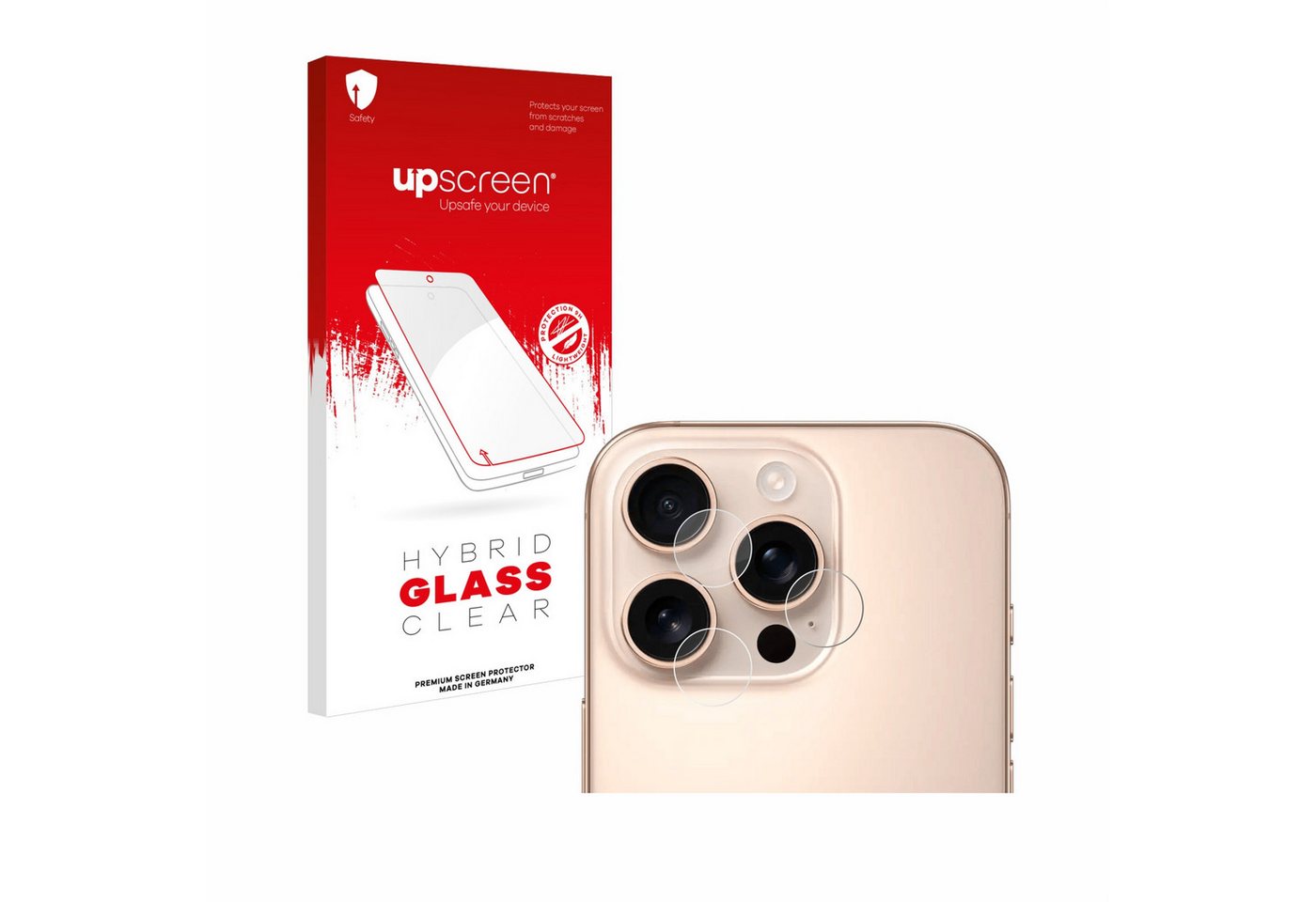 upscreen Displayschutzglas Schutzglas für Apple iPhone 16 Pro (NUR Kameraschutz), Schutzfolie Display Schutz Glas Folie klar von upscreen