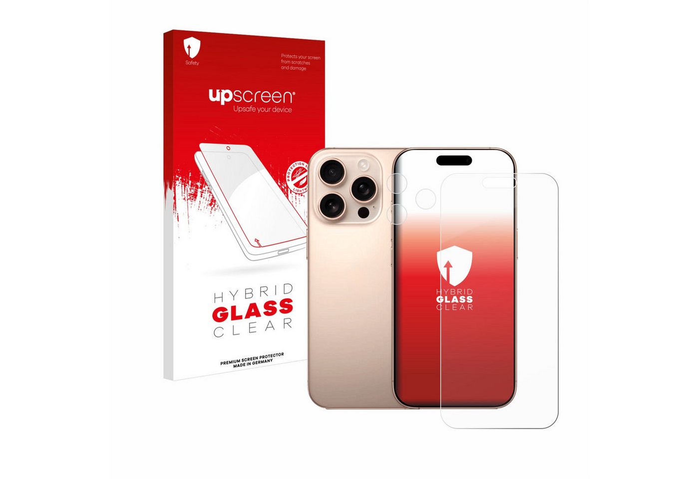 upscreen Displayschutzglas Schutzglas für Apple iPhone 16 Pro Max (Display+Kamera), Schutzfolie Display Schutz Glas Folie klar von upscreen