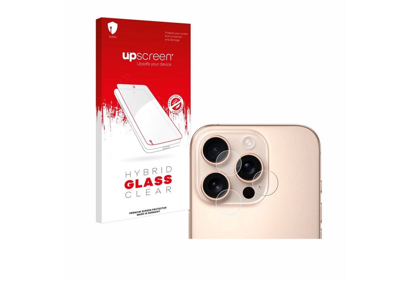 upscreen Displayschutzglas Schutzglas für Apple iPhone 16 Pro Max (NUR Kameraschutz), Schutzfolie Display Schutz Glas Folie klar von upscreen