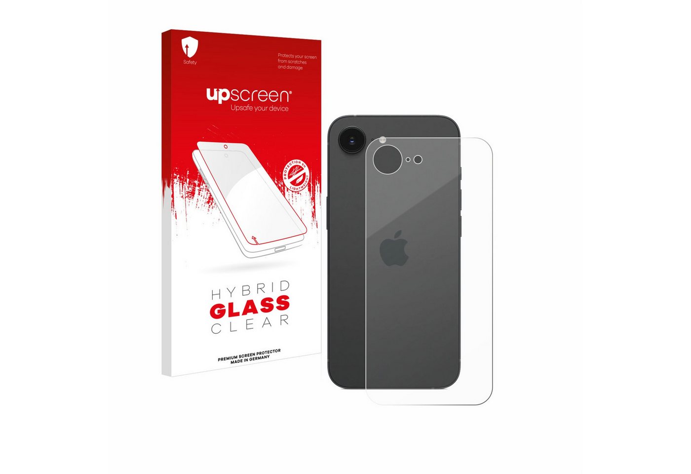 upscreen Displayschutzglas Schutzglas für Apple iPhone 16e (Rückseite), Schutzfolie Display Schutz Glas Folie klar von upscreen
