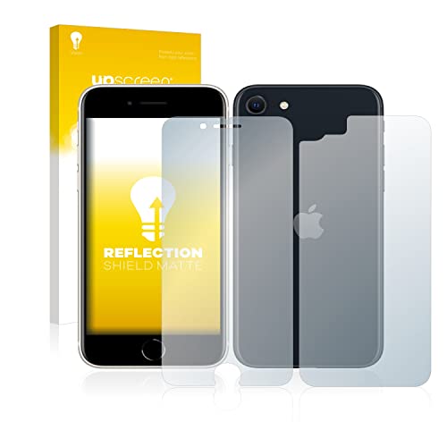 upscreen Entspiegelungs-Schutzfolie für Apple iPhone SE 3 2022 (Display+Rückseite) Displayschutz-Folie Matt [Anti-Reflex, Anti-Fingerprint] von upscreen