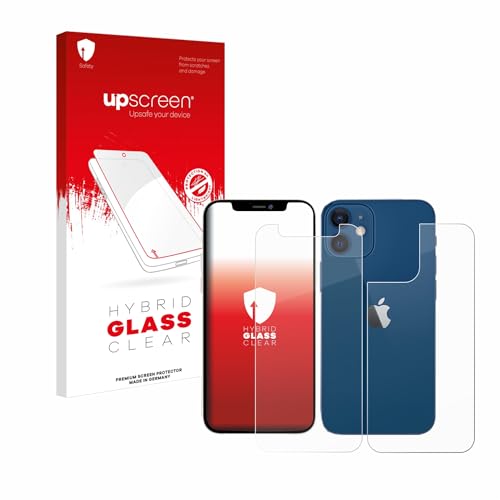 upscreen Schutzglas für Apple iPhone 12 mini (Display+Rückseite) Schutzfolie, Glas-Folie [Klar, 9H Panzerschutz, Anti-Fingerprint] von upscreen