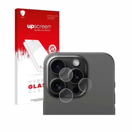 upscreen Schutzglas für Apple iPhone 15 Pro (NUR Kameraschutz) Schutzfolie, Glas-Folie [Klar, 9H Panzerschutz, Anti-Fingerprint] von upscreen
