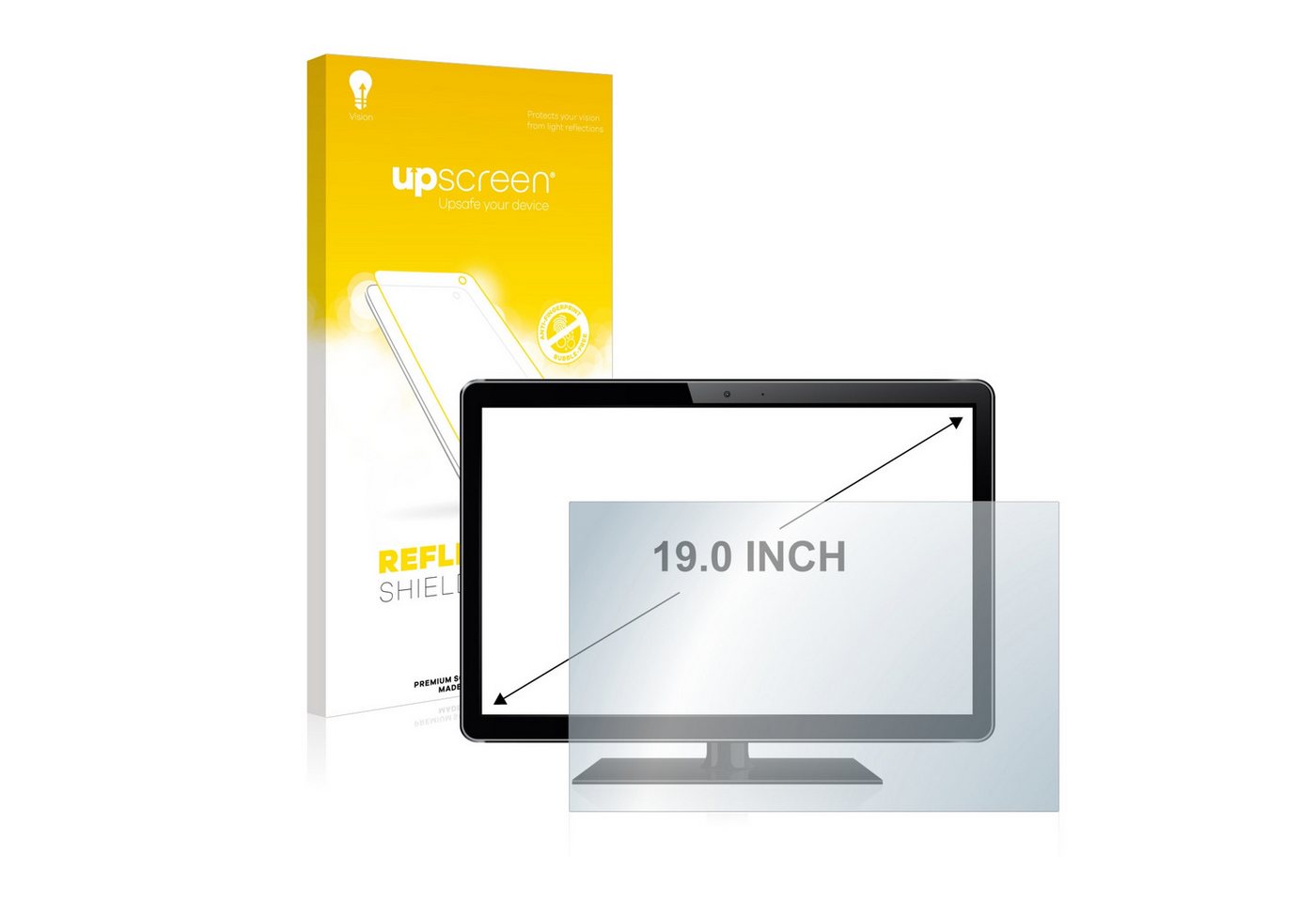 upscreen Schutzfolie für 48.3 cm (19 Zoll) [304 x 379 mm], Displayschutzfolie, Folie matt entspiegelt Anti-Reflex von upscreen