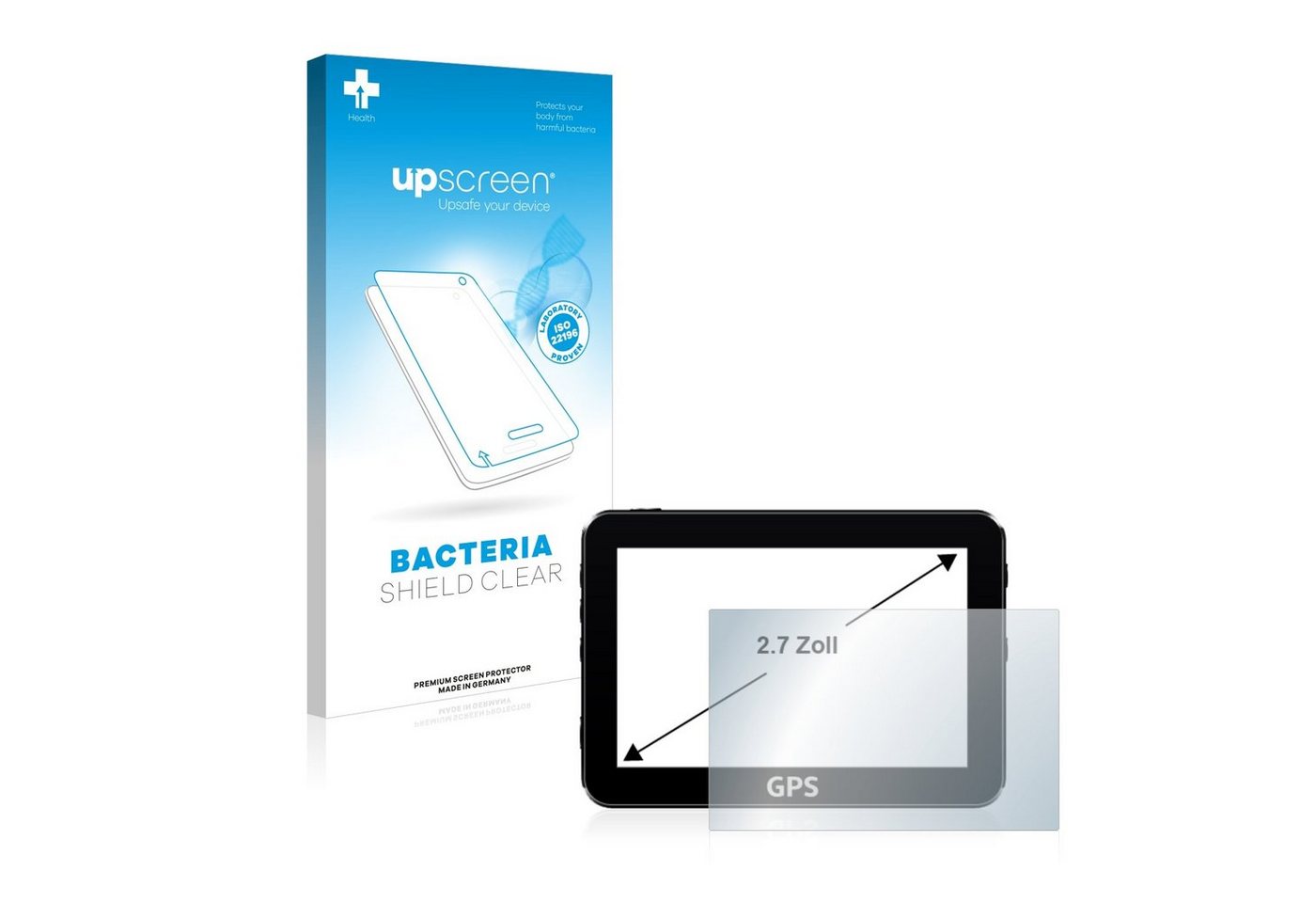 upscreen Schutzfolie für 6.9 cm (2.7 Zoll) [55 x 41 mm], Displayschutzfolie, Folie Premium klar antibakteriell von upscreen