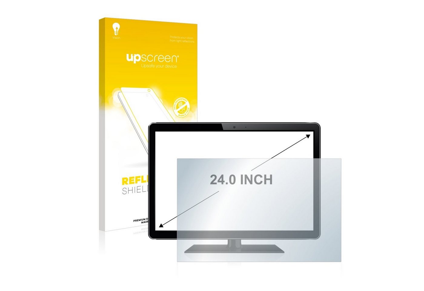 upscreen Schutzfolie für 61 cm (24 Zoll) [519 x 325 mm], Displayschutzfolie, Folie matt entspiegelt Anti-Reflex von upscreen