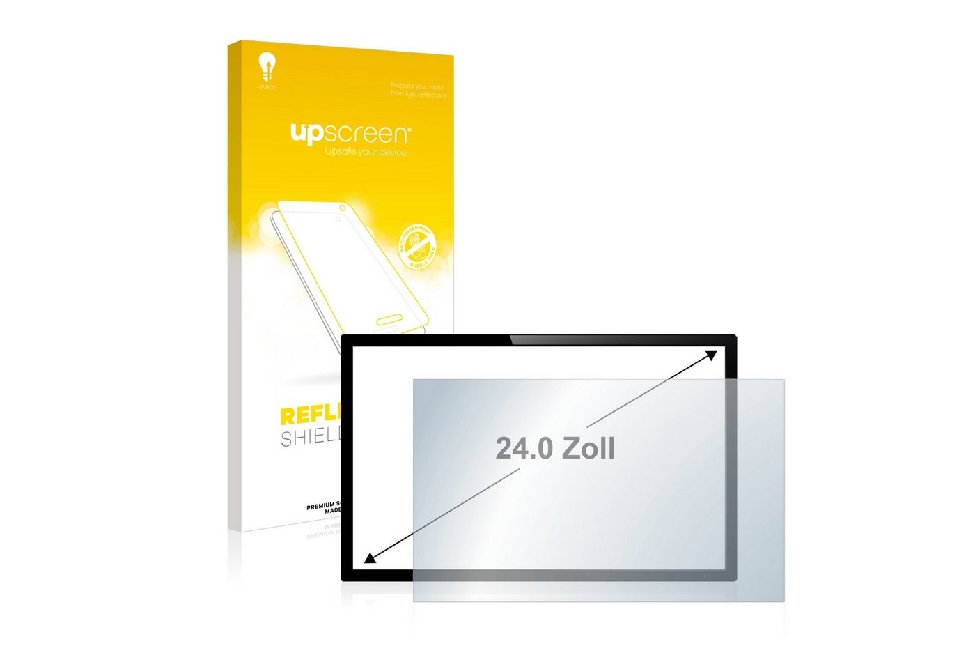 upscreen Schutzfolie für 61 cm (24 Zoll) [519 x 325 mm], Displayschutzfolie, Folie matt entspiegelt Anti-Reflex von upscreen