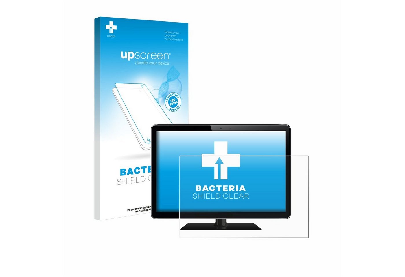 upscreen Schutzfolie für 61 cm (24 Zoll) [532 x 299 mm], Displayschutzfolie, Folie Premium klar antibakteriell von upscreen