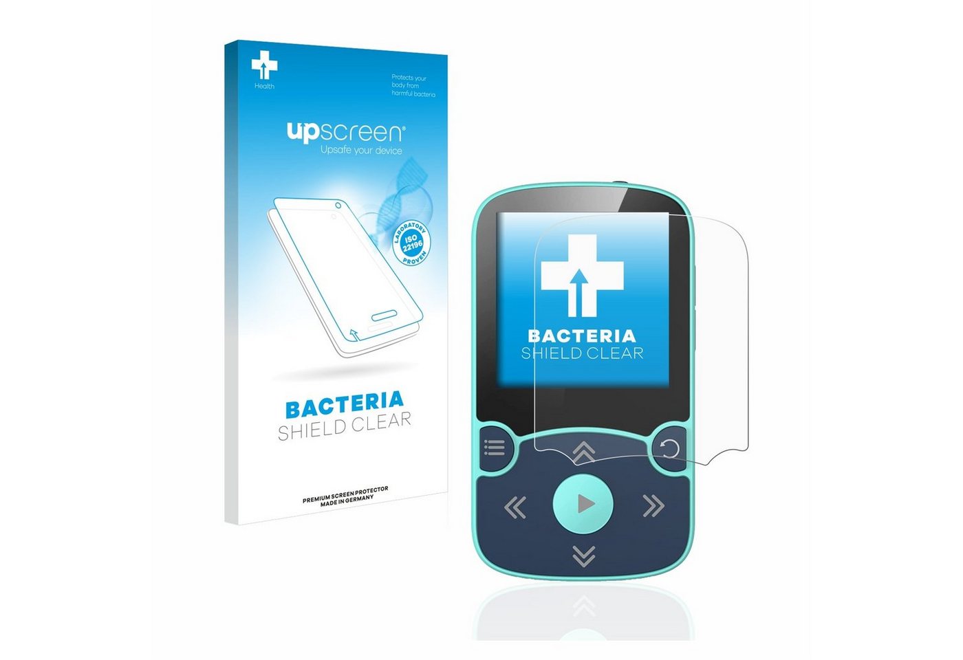 upscreen Schutzfolie für AGPtek A65X MP3 Player with clip, Displayschutzfolie, Folie Premium klar antibakteriell von upscreen
