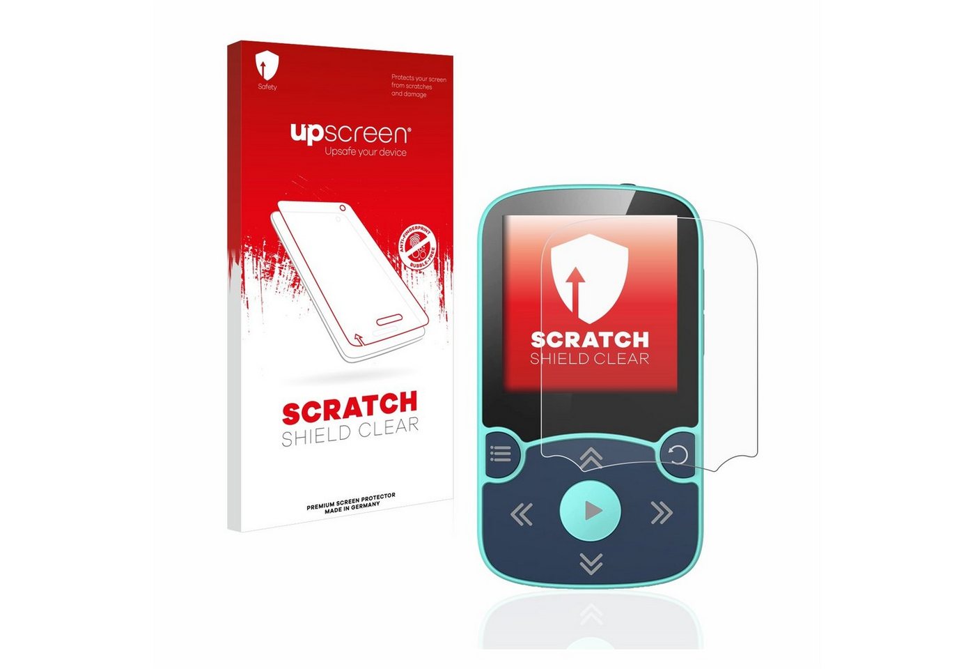 upscreen Schutzfolie für AGPtek A65X MP3 Player with clip, Displayschutzfolie, Folie klar Anti-Scratch Anti-Fingerprint von upscreen