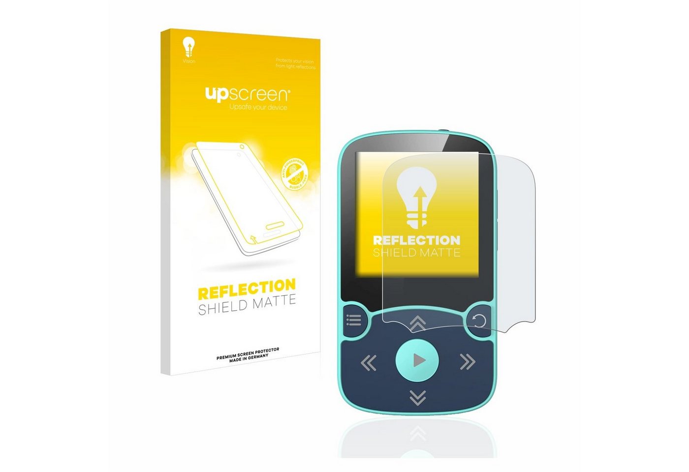 upscreen Schutzfolie für AGPtek A65X MP3 Player with clip, Displayschutzfolie, Folie matt entspiegelt Anti-Reflex von upscreen