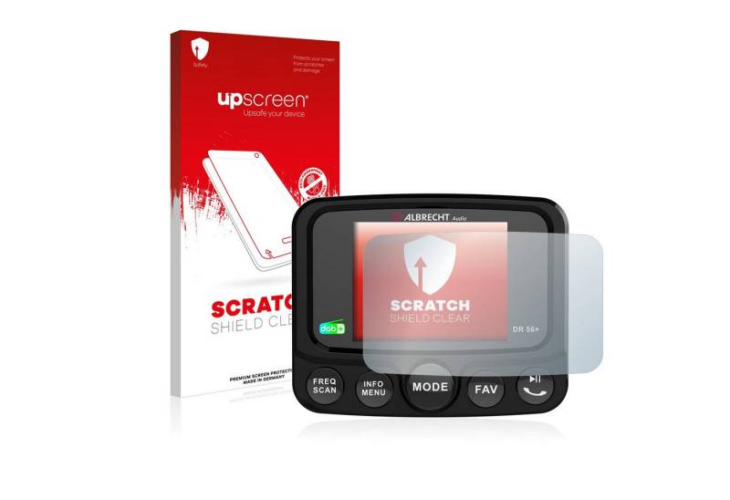 upscreen Schutzfolie für Albrecht DR 56+ Autoradio, Displayschutzfolie, Folie klar Anti-Scratch Anti-Fingerprint von upscreen
