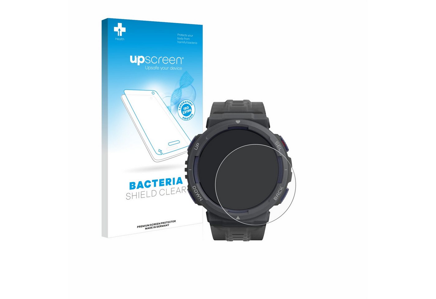 upscreen Schutzfolie für Amazfit Active Edge, Displayschutzfolie, Folie Premium klar antibakteriell von upscreen