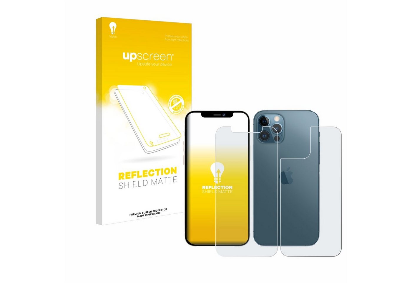 upscreen Schutzfolie für Apple iPhone 12 Pro (Display+Rückseite), Displayschutzfolie, Folie matt entspiegelt Anti-Reflex von upscreen