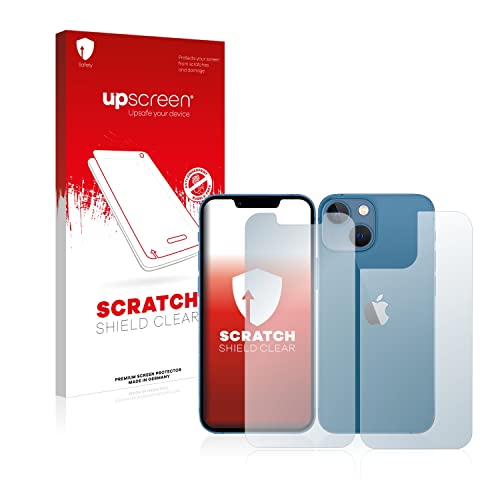 upscreen Schutzfolie für Apple iPhone 13 mini (Display+Rückseite) – Made in Germany, Kristall-klar, Kratzschutz, Anti-Fingerprint von upscreen