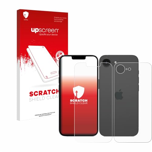 upscreen Schutzfolie für Apple iPhone 16e (Display+Rückseite) – Made in Germany, Kristall-klar, Kratzschutz, Anti-Fingerprint von upscreen