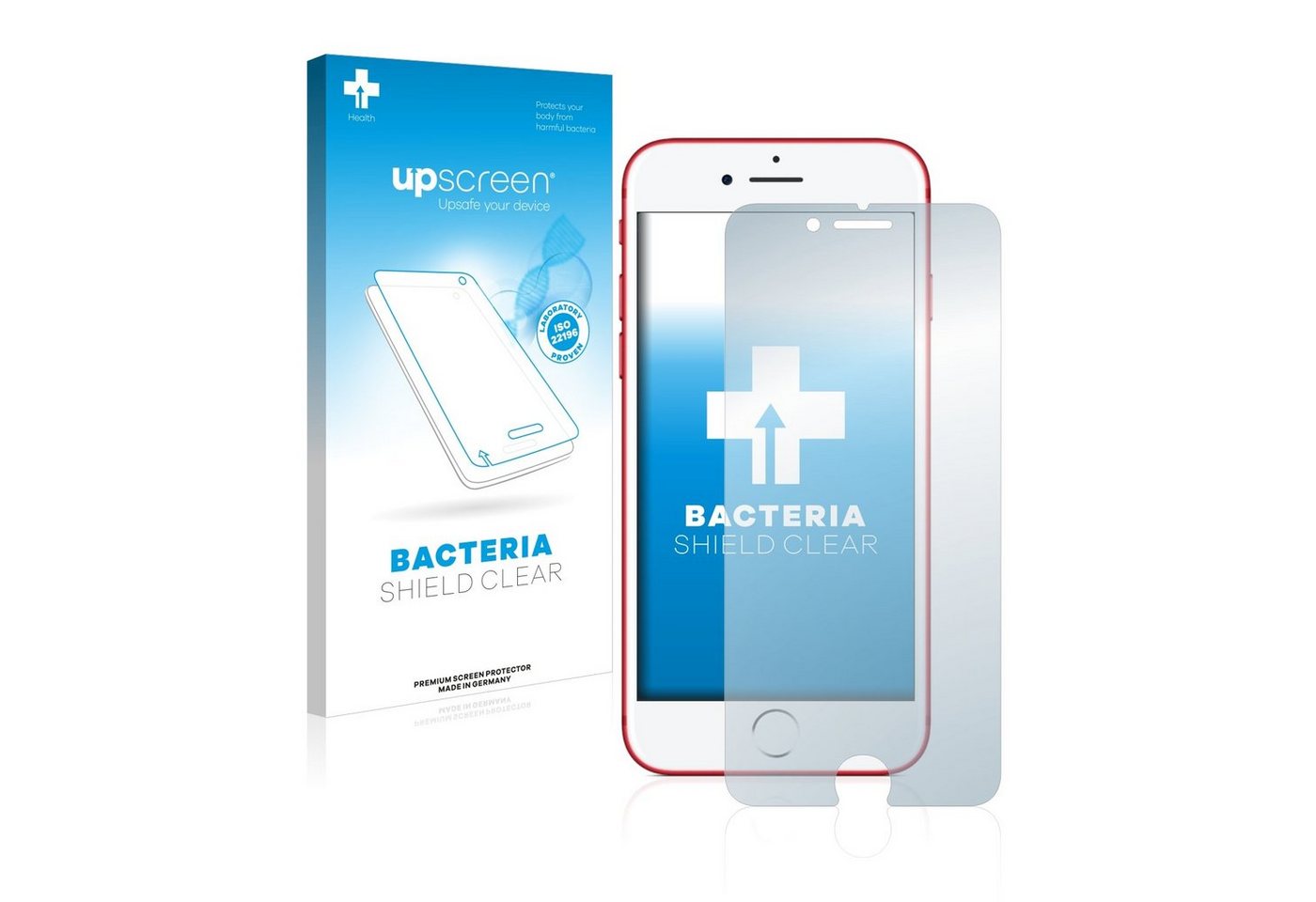 upscreen Schutzfolie für Apple iPhone 7 Red, Displayschutzfolie, Folie Premium klar antibakteriell von upscreen