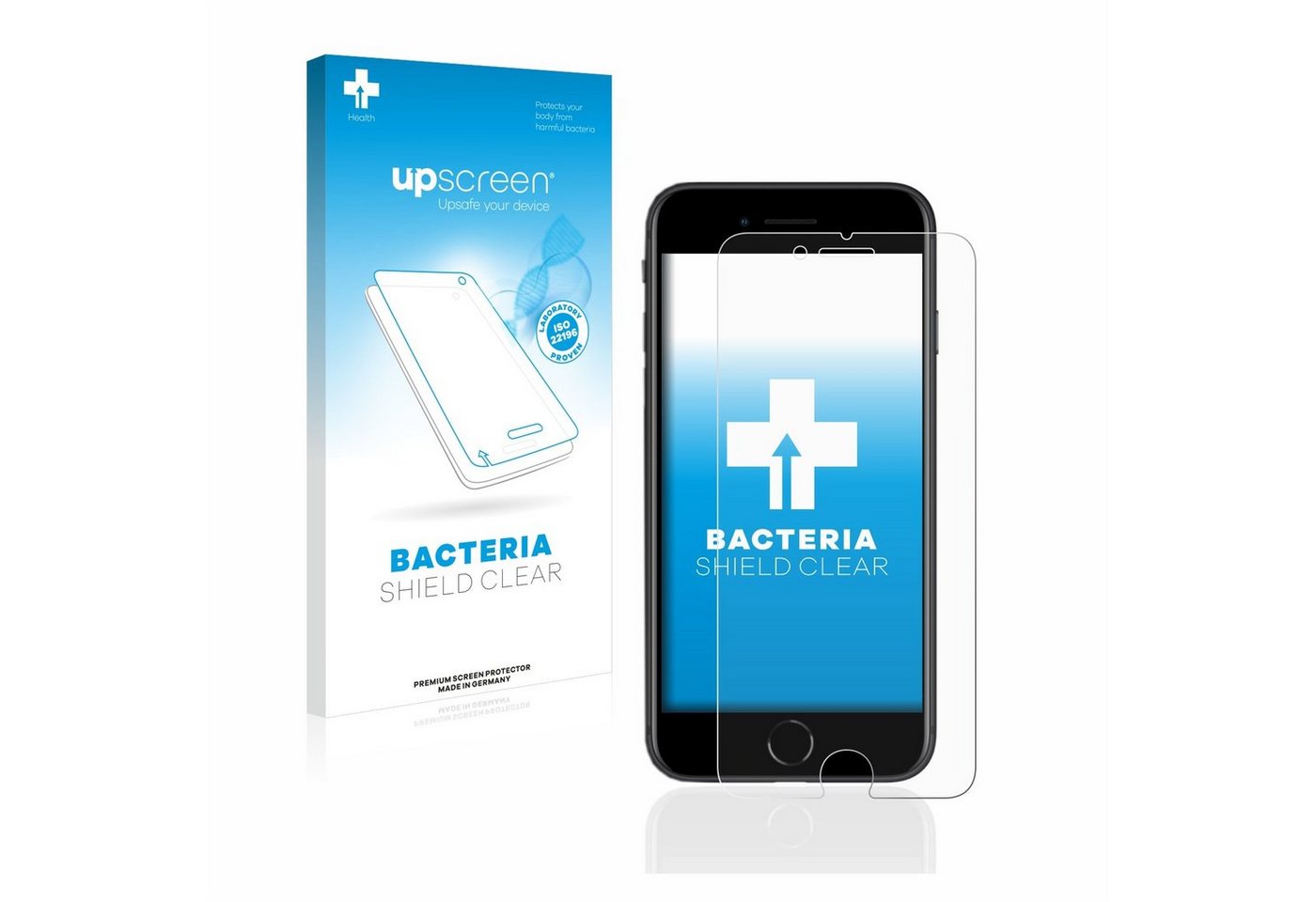 upscreen Schutzfolie für Apple iPhone SE 2 2020, Displayschutzfolie, Folie Premium klar antibakteriell von upscreen