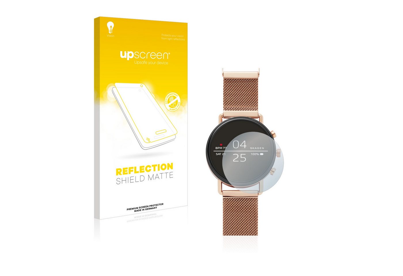 upscreen Schutzfolie für Skagen Smartwatch Falster 40mm, Displayschutzfolie, Folie matt entspiegelt Anti-Reflex von upscreen