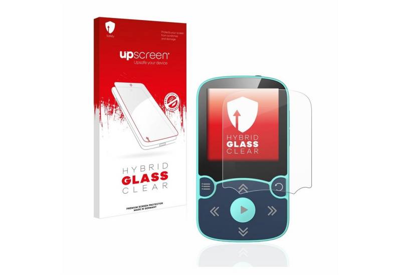upscreen flexible Panzerglasfolie für AGPtek A65X MP3 Player with clip, Displayschutzglas, Schutzglas Glasfolie klar von upscreen