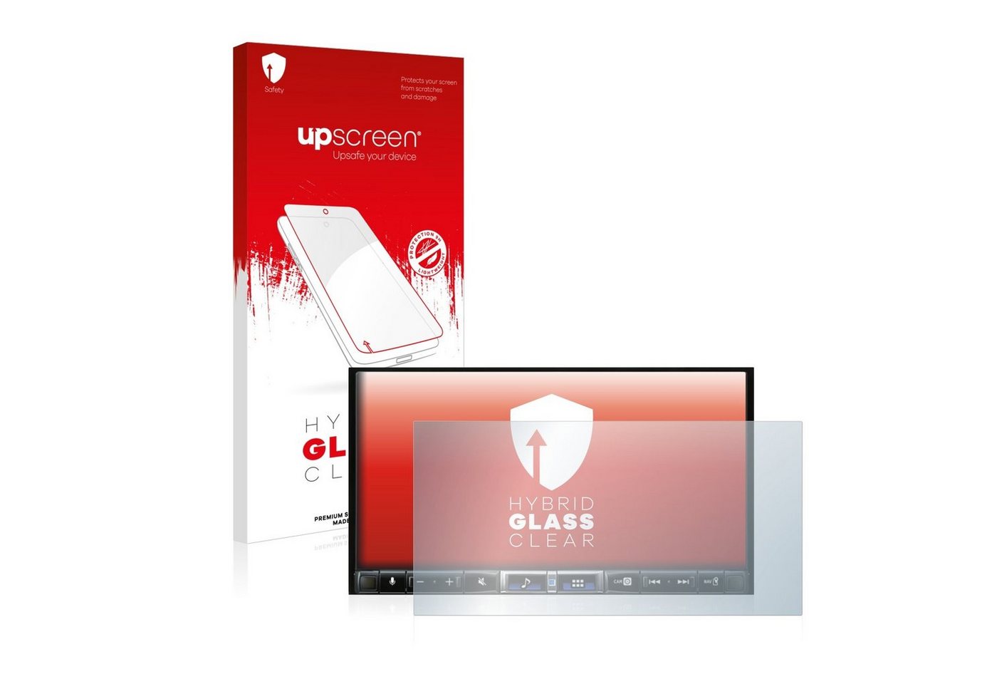 upscreen flexible Panzerglasfolie für Alpine iLX-705D, Displayschutzglas, Schutzglas Glasfolie klar von upscreen