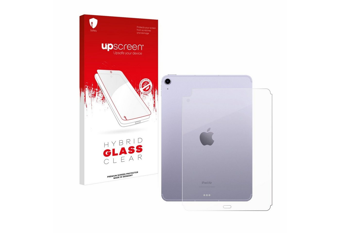 upscreen flexible Panzerglasfolie für Apple iPad Air 5 WiFi 2022 (Rückseite, 5. Gen), Displayschutzglas, Schutzglas Glasfolie klar von upscreen