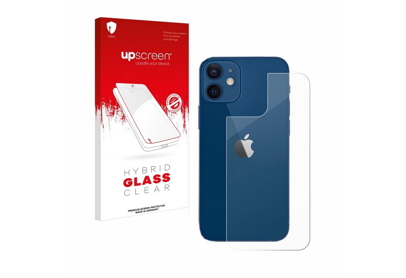 upscreen Displayschutzglas Schutzglas für Apple iPhone 12 (Rückseite), Schutzfolie Display Schutz Glas Folie klar von upscreen