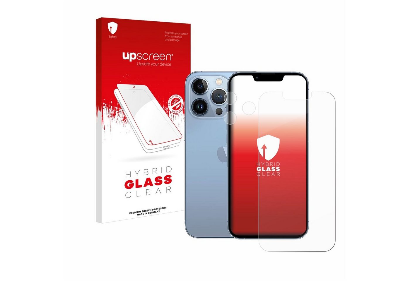 upscreen flexible Panzerglasfolie für Apple iPhone 13 Pro (Display+Kamera), Displayschutzglas, Schutzglas Glasfolie klar von upscreen