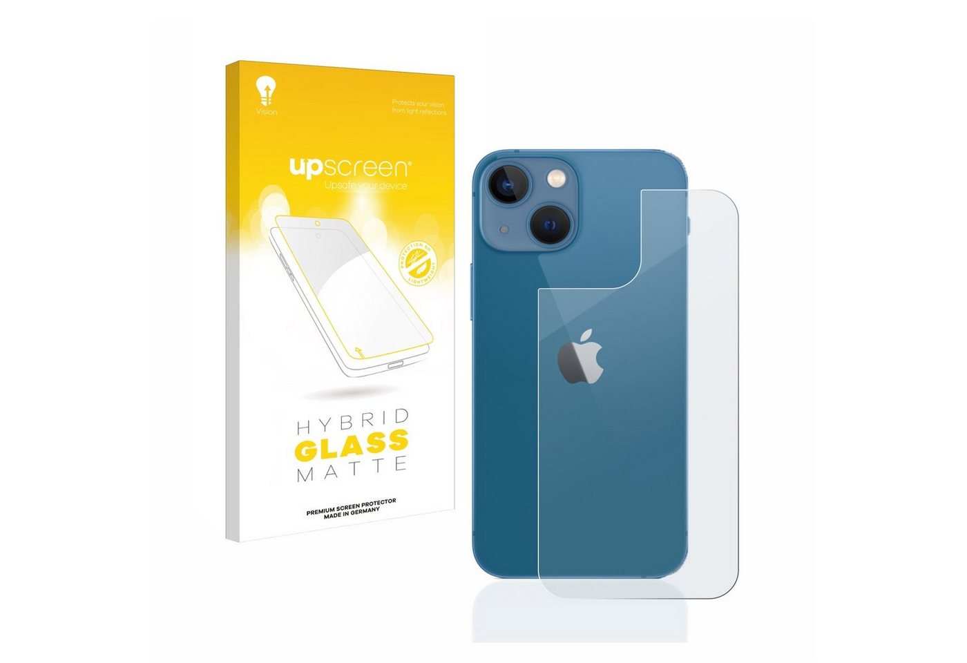 upscreen flexible Panzerglasfolie für Apple iPhone 13 mini (Rückseite), Displayschutzglas, Schutzglas Glasfolie matt entspiegelt von upscreen