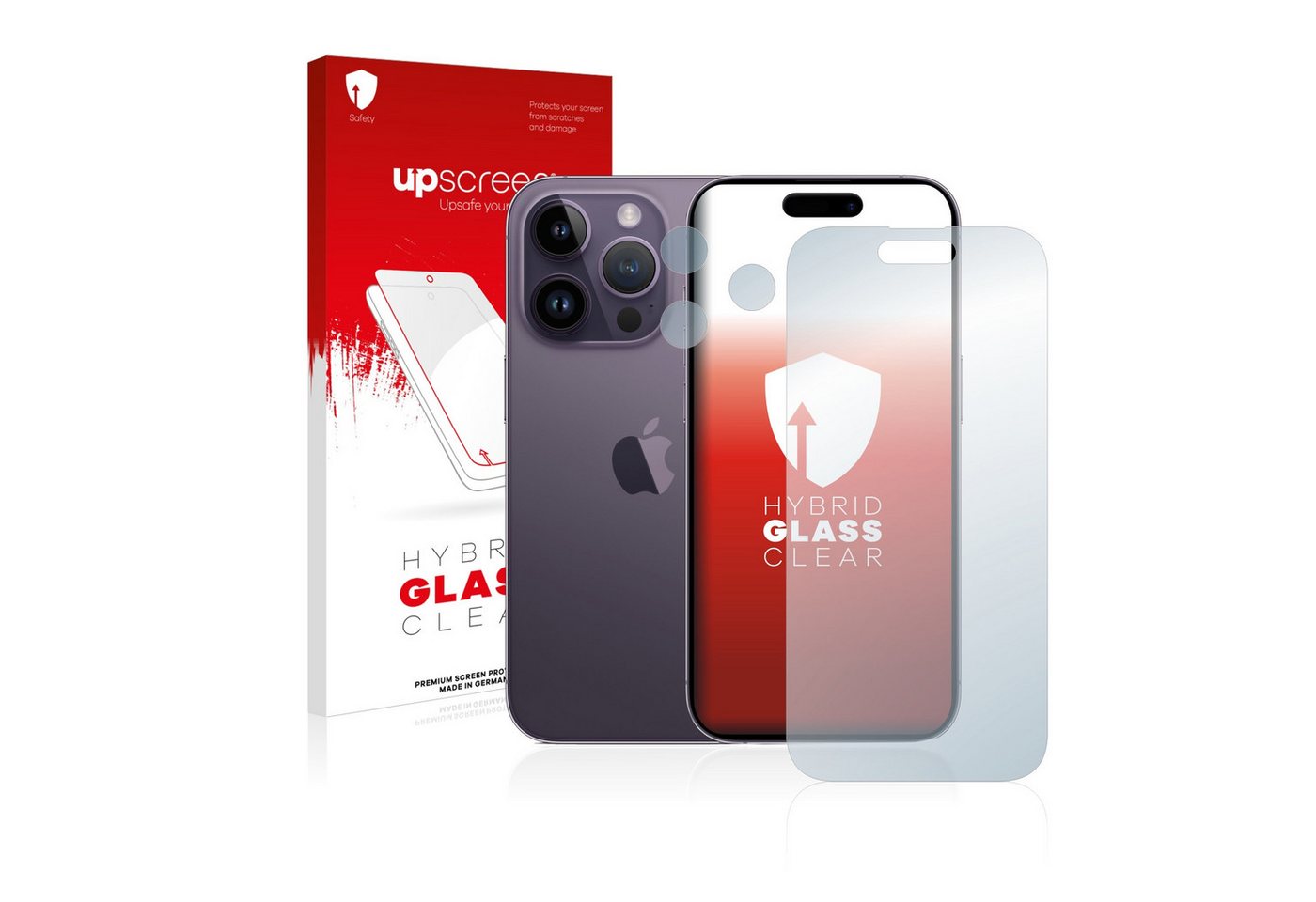 upscreen Displayschutzglas Schutzglas für Apple iPhone 14 Pro (Display+Kamera), Schutzfolie Display Schutz Glas Folie klar von upscreen