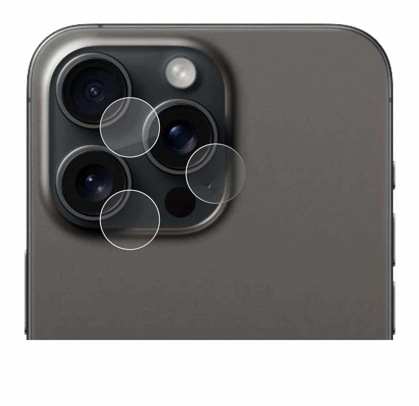upscreen flexible Panzerglasfolie für Apple iPhone 15 Pro Max (NUR Kameraschutz), Displayschutzglas, Schutzglas Glasfolie klar von upscreen