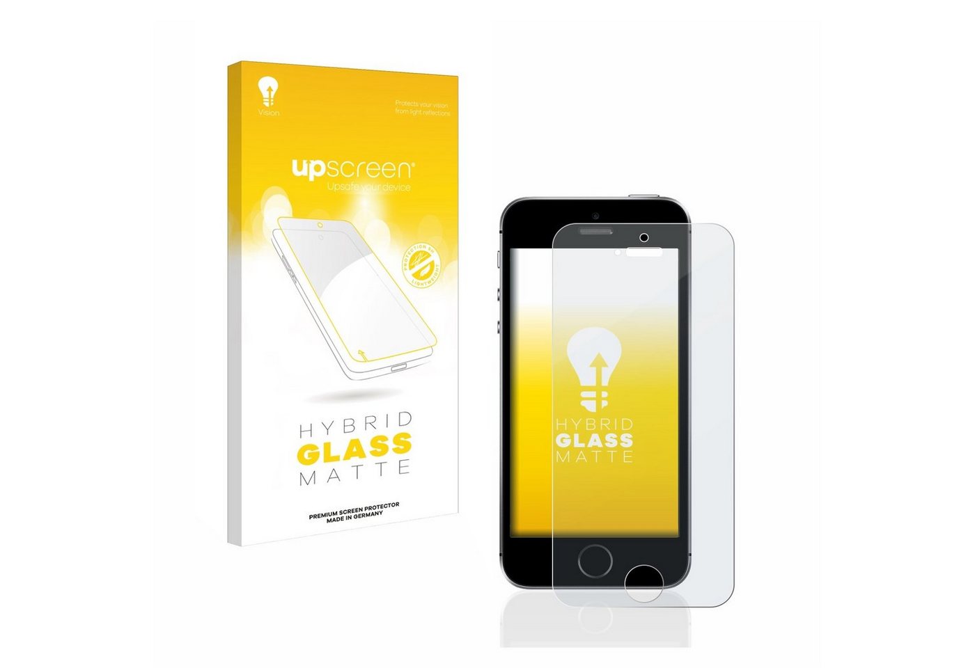 upscreen flexible Panzerglasfolie für Apple iPhone SE 2016, Displayschutzglas, Schutzglas Glasfolie matt entspiegelt von upscreen
