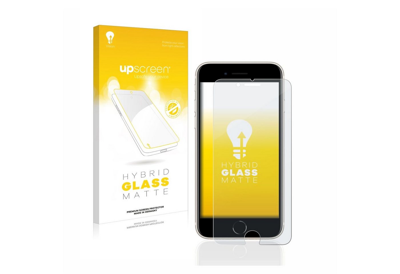 upscreen flexible Panzerglasfolie für Apple iPhone SE 3 2022, Displayschutzglas, Schutzglas Glasfolie matt entspiegelt von upscreen