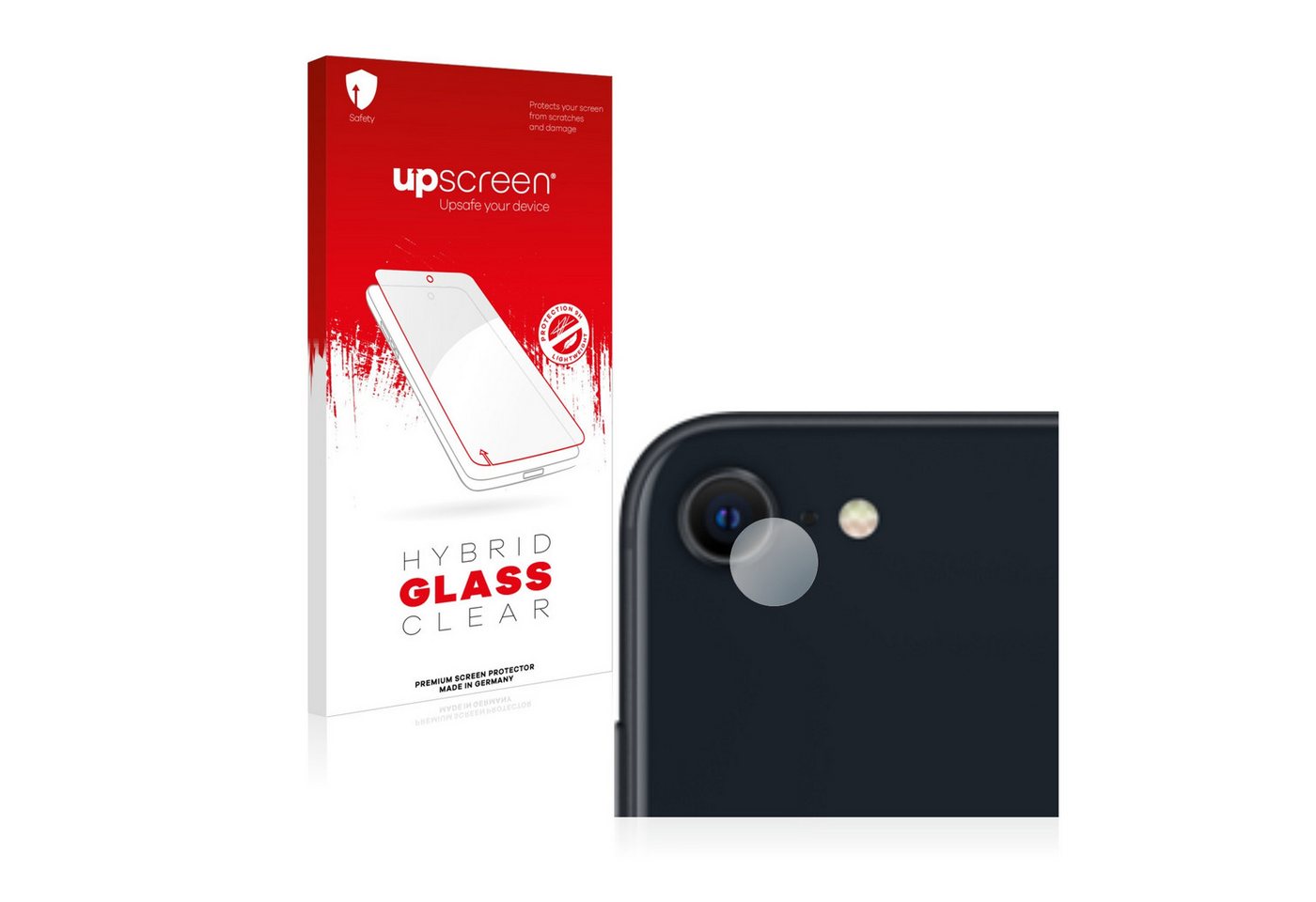 upscreen flexible Panzerglasfolie für Apple iPhone SE 3 2022 (NUR Kameraschutz), Displayschutzglas, Schutzglas Glasfolie klar von upscreen