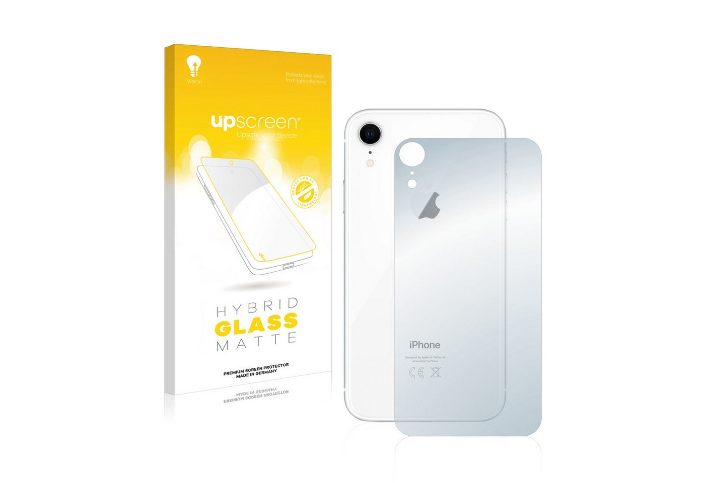 upscreen flexible Panzerglasfolie für Apple iPhone XR (Rückseite), Displayschutzglas, Schutzglas Glasfolie matt entspiegelt von upscreen