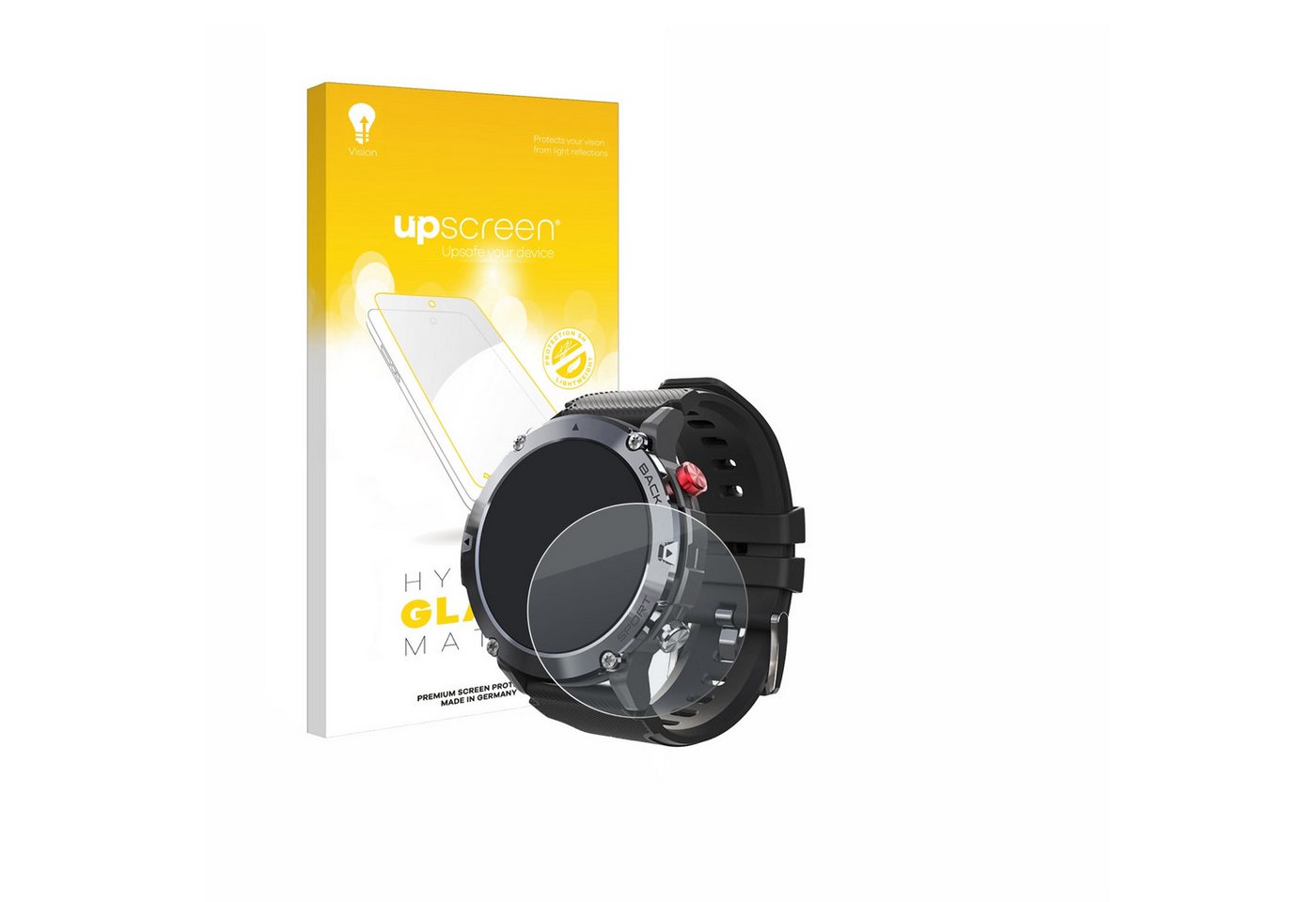 upscreen flexible Panzerglasfolie für Darmowade Smartwatch 1.32, Displayschutzglas, Schutzglas Glasfolie matt entspiegelt" von upscreen