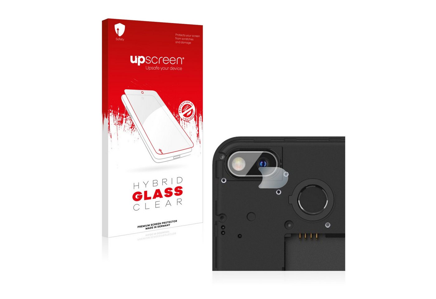 upscreen flexible Panzerglasfolie für Fairphone 3 Plus (NUR Kameraschutz), Displayschutzglas, Schutzglas Glasfolie klar von upscreen