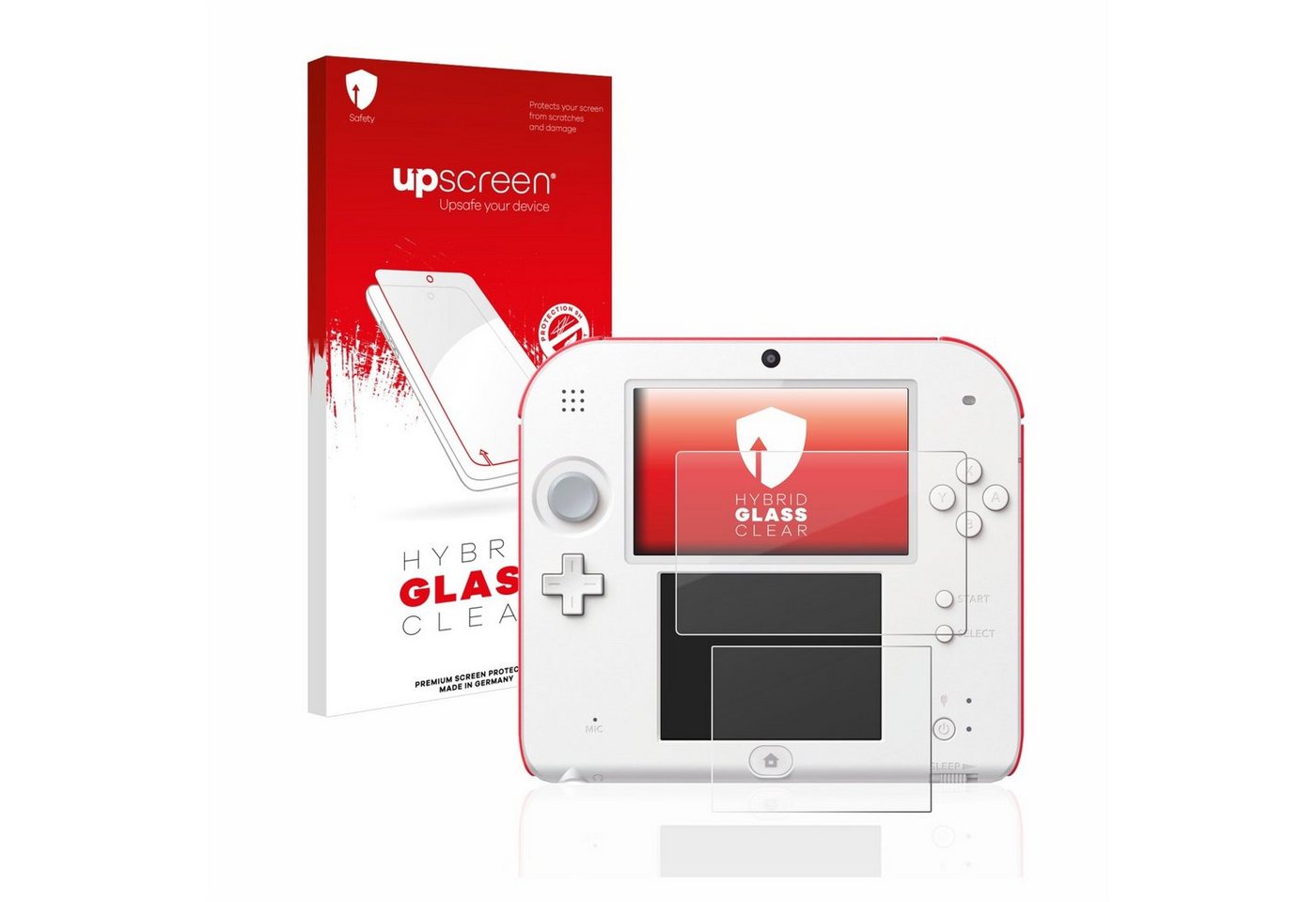 upscreen flexible Panzerglasfolie für Nintendo 2DS, Displayschutzglas, Schutzglas Glasfolie klar von upscreen