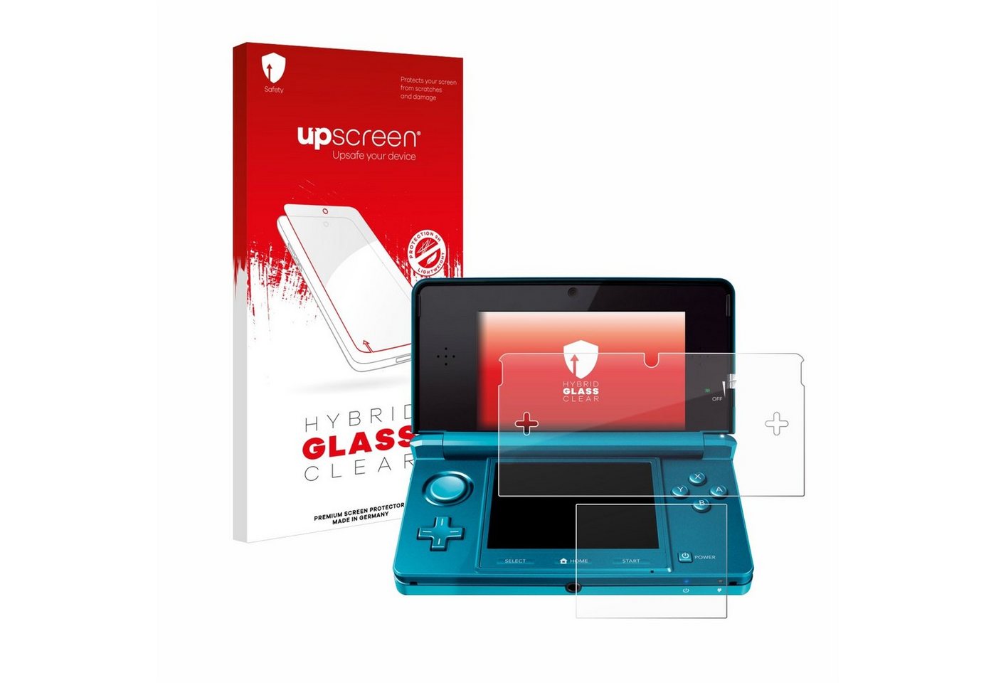 upscreen flexible Panzerglasfolie für Nintendo 3DS, Displayschutzglas, Schutzglas Glasfolie klar von upscreen