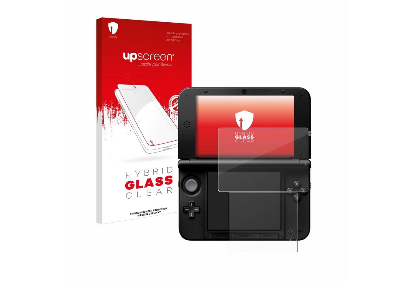 upscreen flexible Panzerglasfolie für Nintendo 3DS XL SPM7800, Displayschutzglas, Schutzglas Glasfolie klar von upscreen
