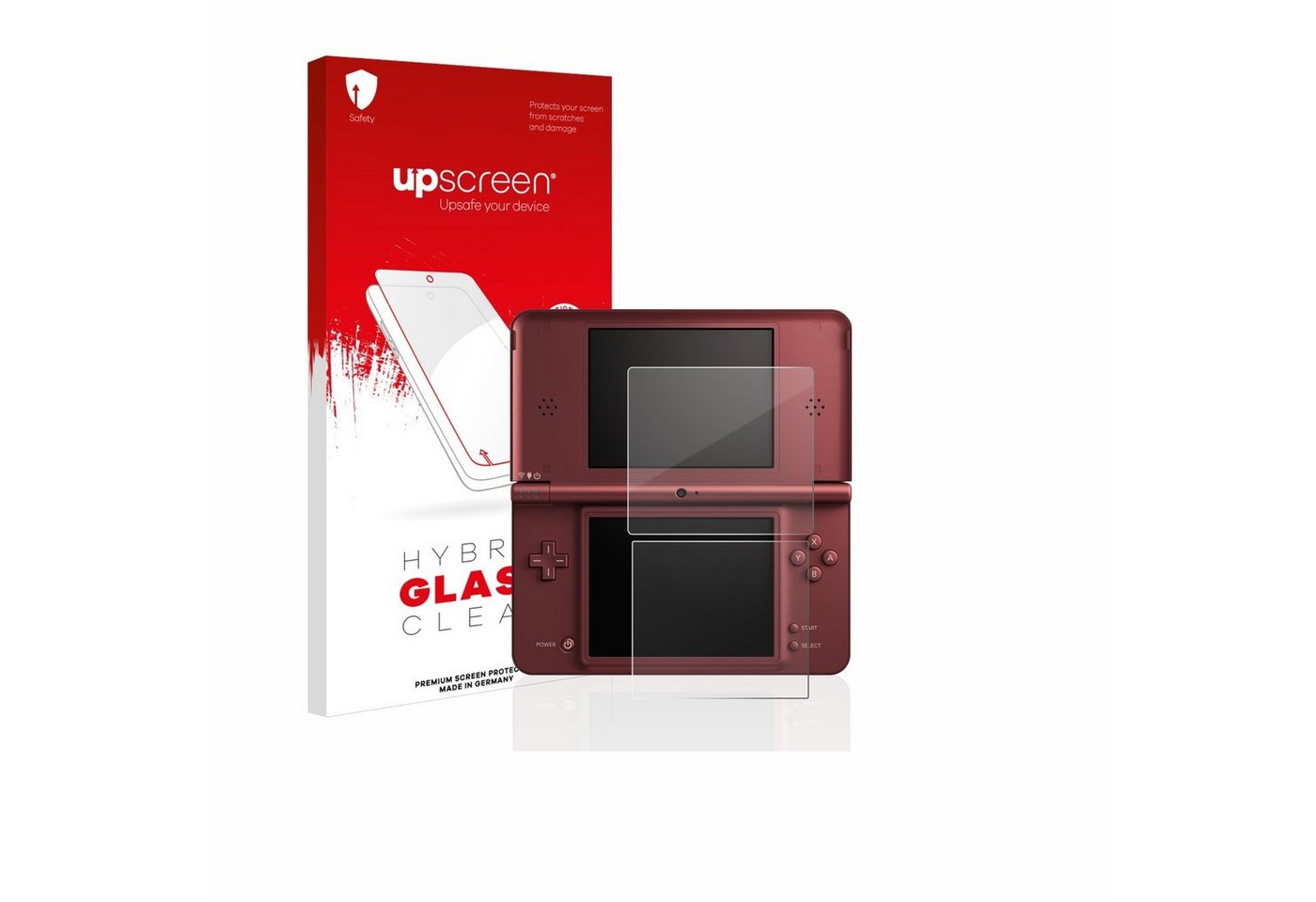 upscreen flexible Panzerglasfolie für Nintendo DSi XL, Displayschutzglas, Schutzglas Glasfolie klar von upscreen